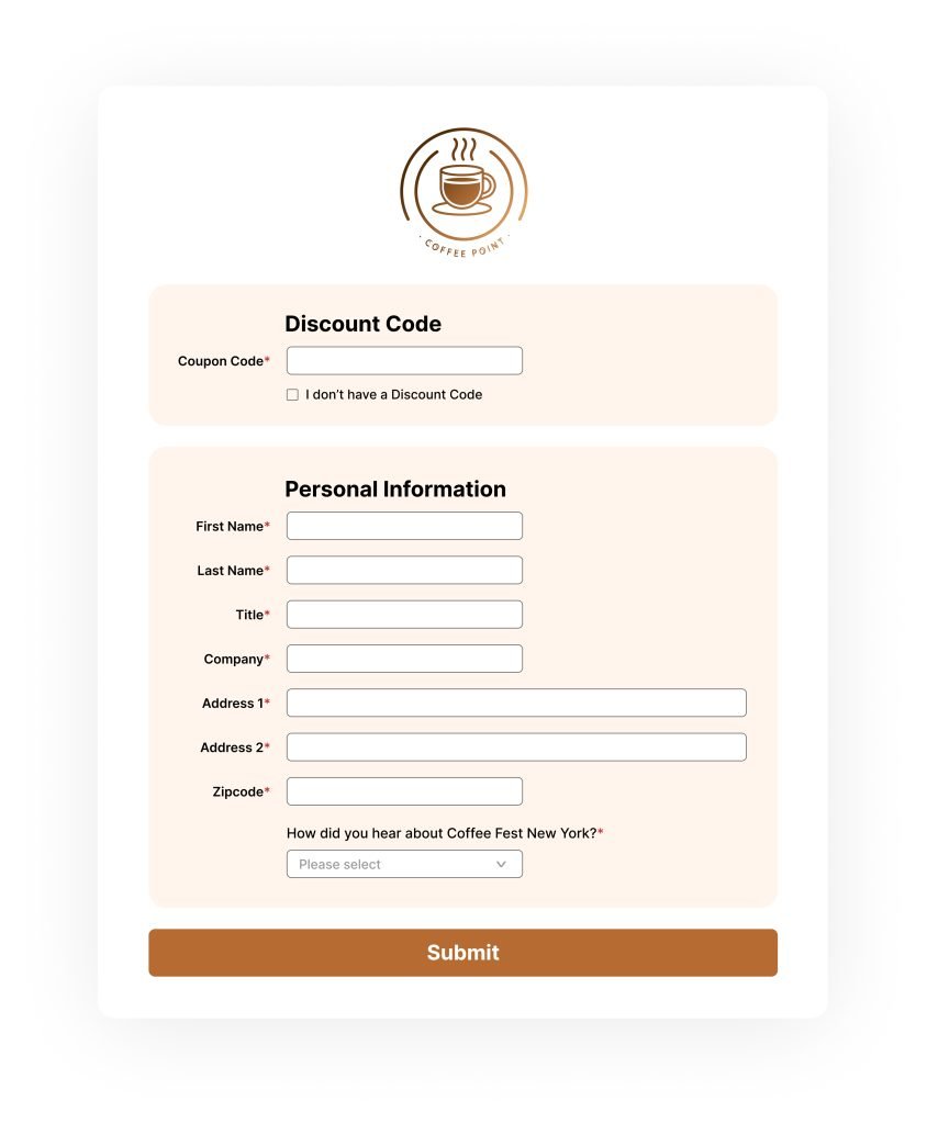 Coffee Shop Form