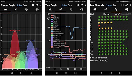 in-app screenshots for the app WiFi Analyzer