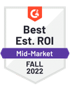 G2 best est roi mid market fall 2022